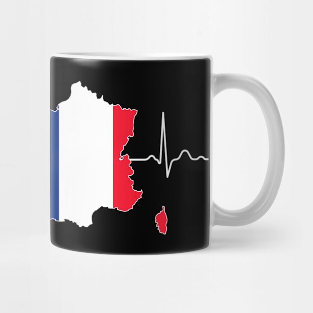 France Heartbeat ECG Gift by JeZeDe